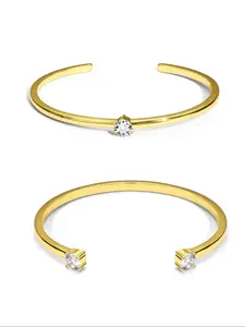 Women's Elegant Rhinestone Decorated Cuff Bangle Bracelet, Exquisite Trendy Open Adjustable Bangle Bracelet, Chic Gorgeous Jewelry As Gift for Girlfriend, Trendy Stack Bangle