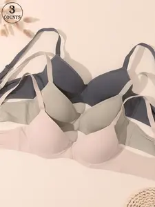 3 Pack Women's Bra Underwear Underwire Supportive Bra Breathable Lingerie Comfortable and gentle to wear