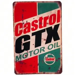 Distressed Aluminum Gas Metal Sign and Motor Oil Poster Vintage Aluminum Decoration for Home Bar Garage Ideal for Men Aluminum Vintage Garage Signs