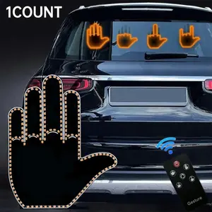 Finger hand Gesture Light, 4 in 1 Funny Led Hand Sign with Remote, Glowgesture for Car Truck - Ideal Gifted Car Accessories, Truck Accessories , universal