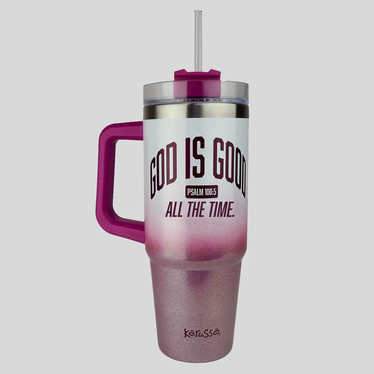 Kerusso 30 oz Stainless Steel Mug with Straw, Faith-Based Vacuum Flask for Faith-Based Individuals, Hand Wash Only Kitchenware Drinkware, Outdoors, Holographic
