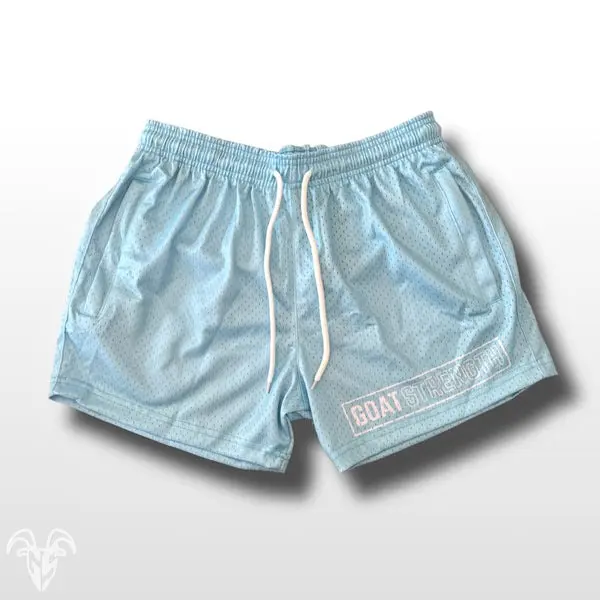 Men's Goat Strength Mesh Shorts | 5-Inch Athletic Gym Shorts with Zipper Pockets