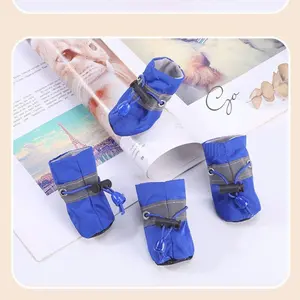 Reflective Dog Shoes Rain Boots, Non-Slip Waterproof Oxford Soft Sole Pet Footwear for Small Medium Dogs, Comfortable Protective Dog Booties