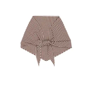 Tularosa Eppie Head Scarf in Brown & White Gingham