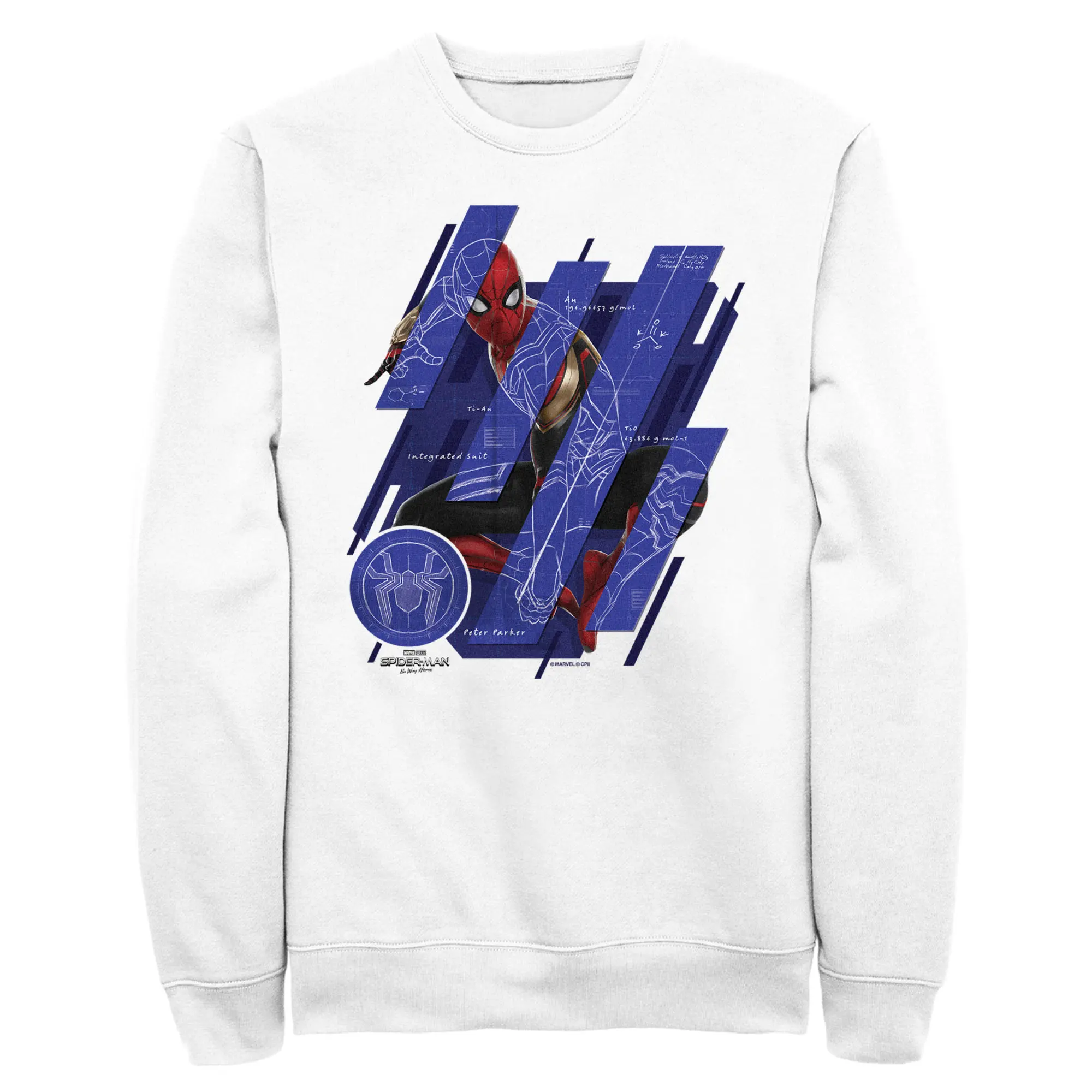 Men's Marvel Spider-Man: No Way Home Suit Blueprint Panels Sweatshirt, Graphic, Clothes