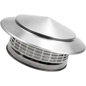 Cone Top Chimney Cap, Chimney Cover Cap Outside Roof Fireplace Screen Cover Exterior Stove Pipe Topper (Sliver, 8 in)