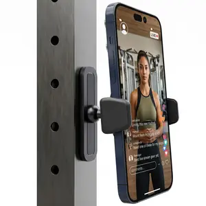 New Large Fitness Phone Stand with Strong Magnetic Base, Universal Smartphone Holder for Power Rack and Treadmill, 360° Rotating Workout Companion