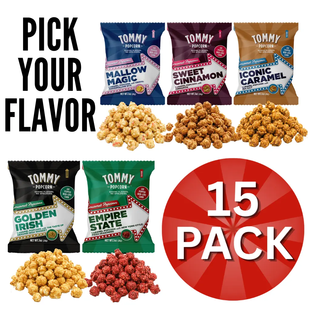 Tommy Popcorn Fifteen Pack | Sweet Gourmet Popcorn | Viral Snack Gift