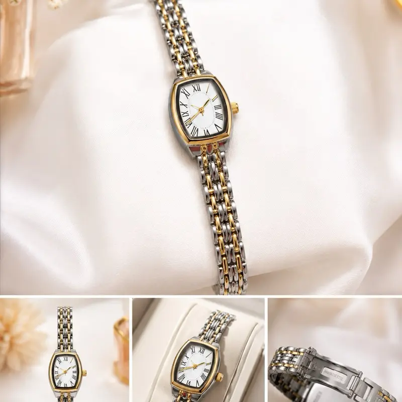 Women's Analog Quartz Watch, Water-Resistant 30m, Stainless Steel Band for Daily Wear