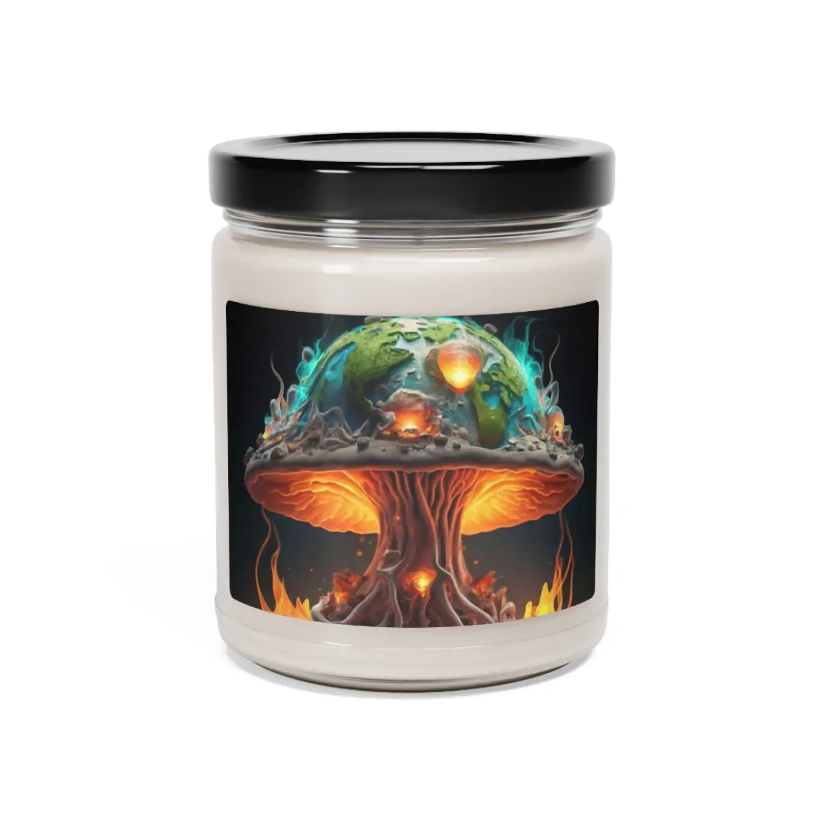 Earth Mushroom Candle, Trippy Psychedelic Candle, Healing Candle, Spiritual Gift, Meditation Candle, Scented Soy Candle, 9oz