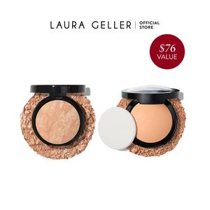 Laura Geller Light and Full Coverage Kit (2 PC) - Matte and Natural Finish Makeup - Powder Foundation