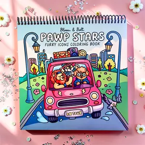 Pawp Stars Spiral Coloring Book : Relaxing, Pop Culture Inspired Scenes for All Ages