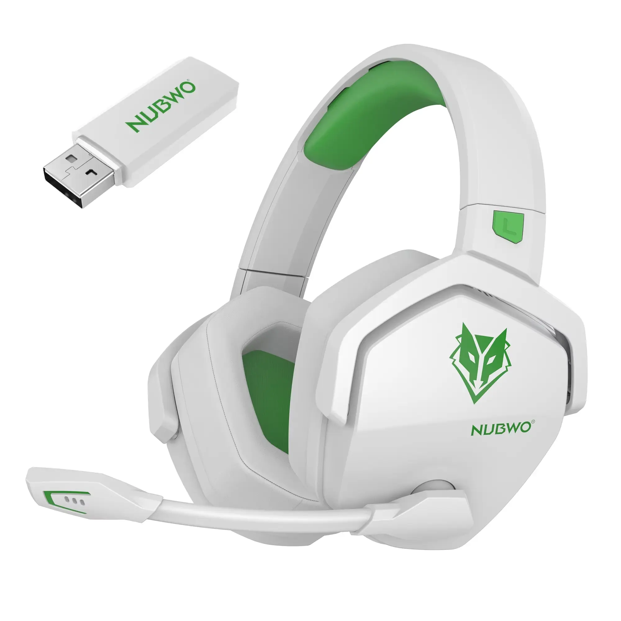 NUBWO G06 Wireless Headsets Gamer with Charging Station for Headset and PS5 Controller Gaming Headphones Long Battery Life