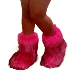 100% Faux Fur Pink Boots - Soft and Stylish Pink Faux Fur Boot