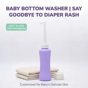 Baby Cleaning Bottle for Newborn, Gentle Hygiene Wash Bottle with Angled Nozzle, Portable Diaper Cleaning Essential, Newborn Daily Care Essential, Baby Hygiene Bottle 360° Spray, Soft Squeeze