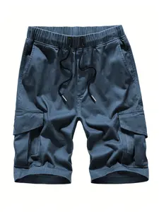Men's Solid-Color Cargo Shorts with Flap Pockets Summer Regular Fit Casual Stylish Comfortable Everyday Bottoms for Menswear Tropical summervibes