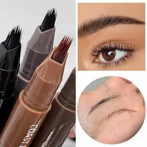 Double-effect speed eyebrow pencil with multi-brush design to create sharp, natural eyebrows, Precisely sculpted brows, accurately fills lines, waterproof and anti-smudging. 3D fluffy technology ensures natural smudging Eyebrow Makeup Products