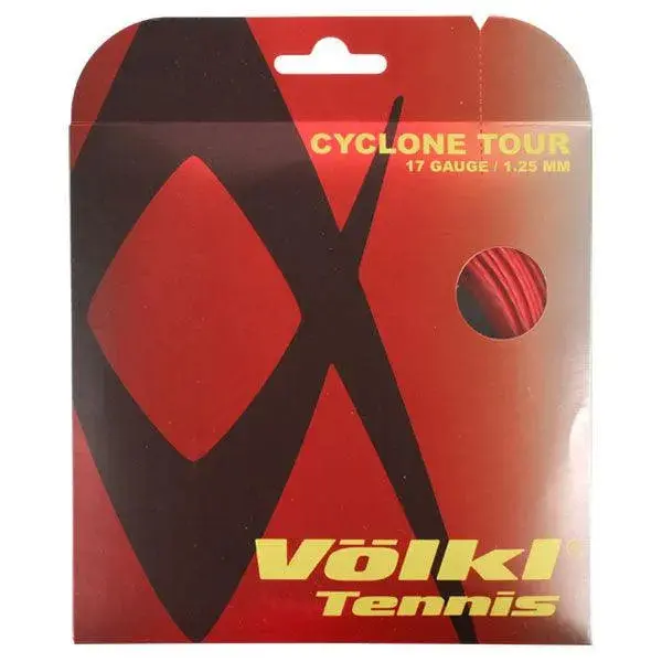 Cyclone Tour Tennis String, 17G-1.25MM Red, Softer Twisted Co-Polymer Tennis String for Ball Sports & Outdoor Play, Fiber, Tennis Grip