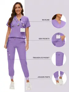 Surgical Uniforms Woman Scrub Set Nurse Beauty Salon Workwear Clinical Scrubs Top Pants Sets Spa Doctor Nursing Clinical Suit