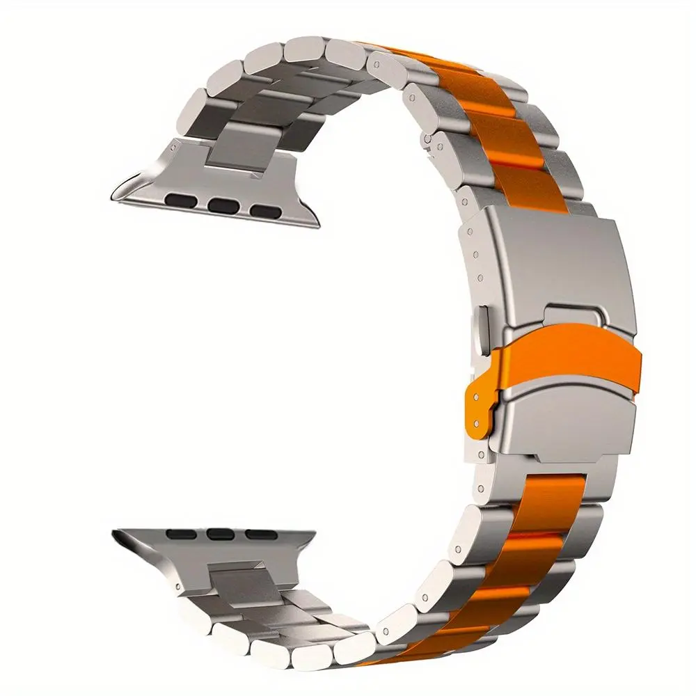 Titanium Metal Strap for Apple Watch Ultra 3 2 1, Luxury Band for Iwatch 6 5 4 Se, Men's Business Bracelet, 49mm 46mm 45mm 44mm