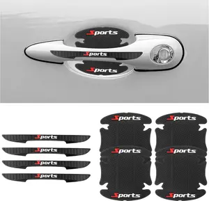 4PCS Car Door Protector+4PCS Car Door Handle Protector,Sports Car Door Handle Scratch Protector,Universal Car Door Edge Protector Car Decorations Fit Most Car,SUV,Truck