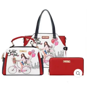 3 Piece Set - Purse Crossbody Bag & Wallet Travel Accessories Premium Vegan Leather Gold Hardware Adjustable Straps Interior Compartments Coin Compartment Card Slots