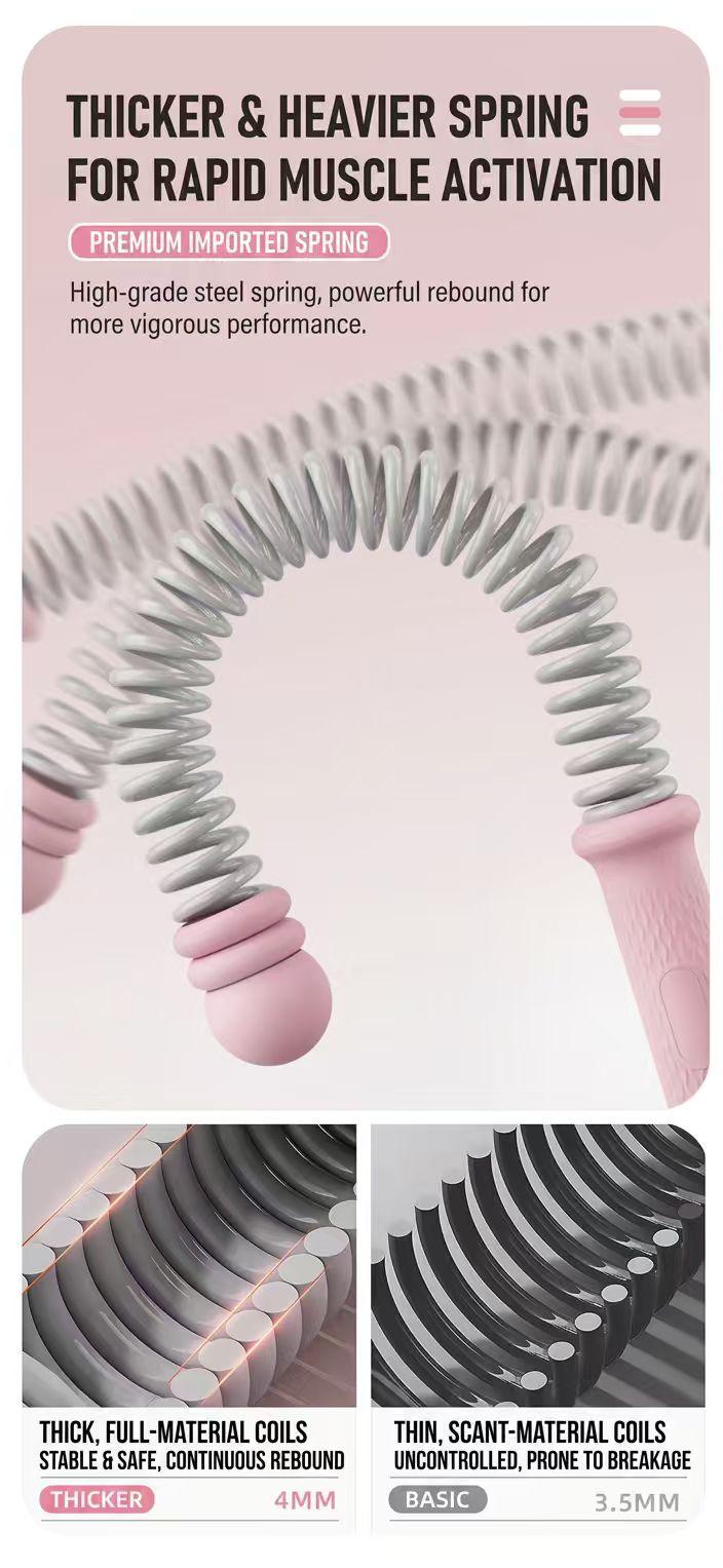 Professional Cordless Battle Ropes for Home Gym - Weighted Training Ropes for Arm & Core Strength (Black/Pink)