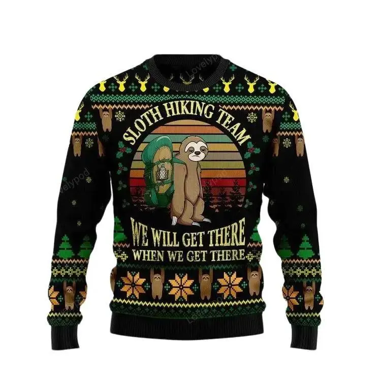 Sloth Team Holiday Ugly Christmas Sweater, Xmas ugly sweatshirt
