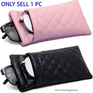 Automatic Closure Sunglasses Sun Protection Case Storage Bag, New Dual Layer PU Leather Elastic Waterproof Eyeglass Pouch