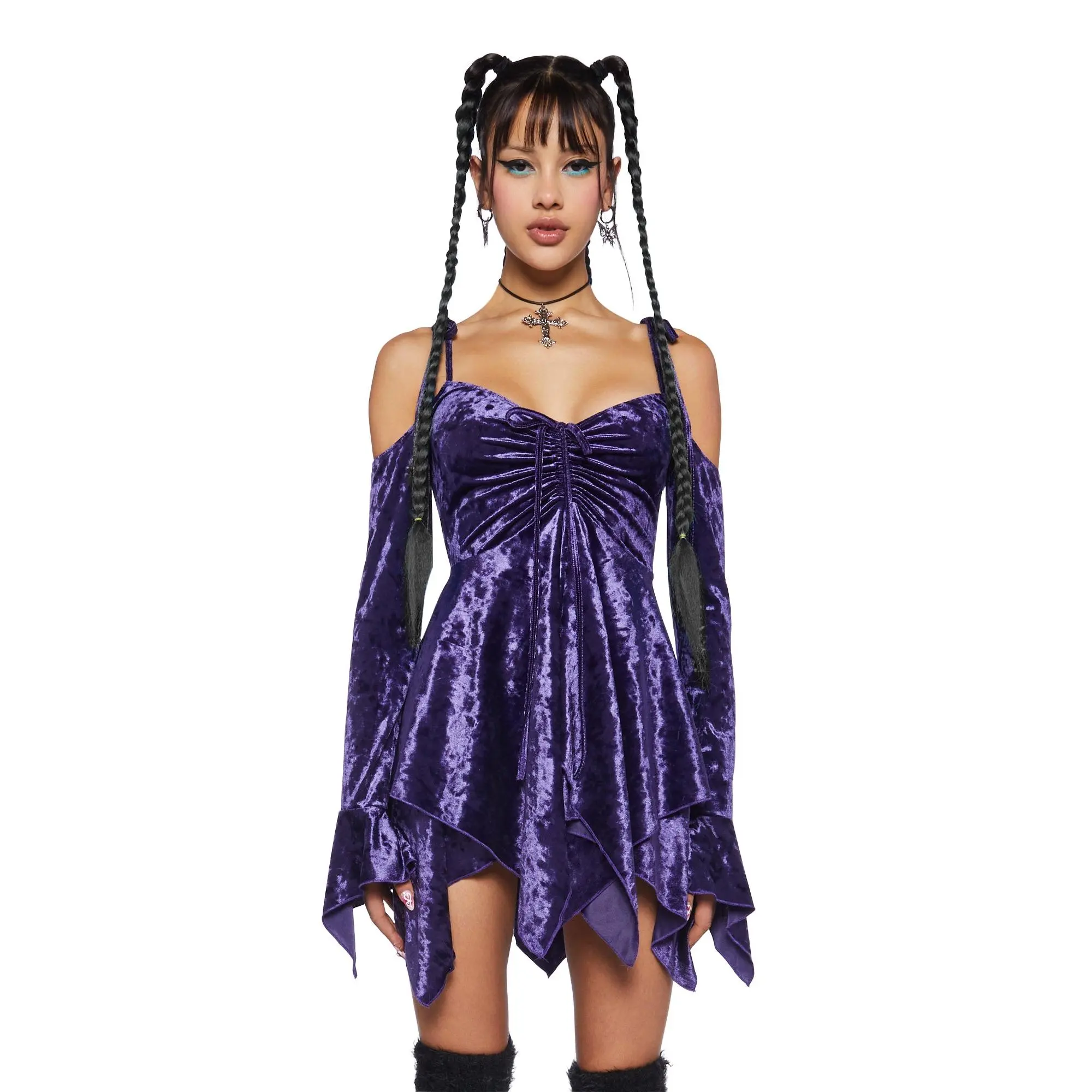 F is For Fairies Handkerchief Dress - Purple Velvet