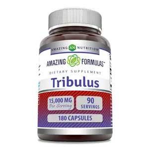 Amazing Formulas Tribulus Terrestris | 15000 Mg per Serving | 180 Capsules | Non-GMO | Gluten-Free | Made in USA