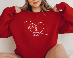Love Yourself Heart Sweatshirts, Hearts Hoodie, Kpop Sweatshirt, Heart Art Line Shirt, Love Yourself T-Shirts, Woman Gift