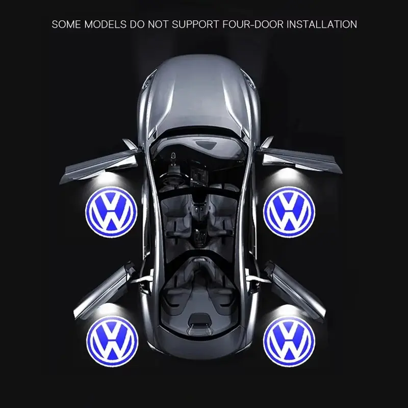 New LED Car Door Welcome Projector Ghost Shadow Warning Light Compatible With VW Passat B6 B7 B8 B9 CC Touareg 7P Teramont Arteon Eos T-Roc Accessories