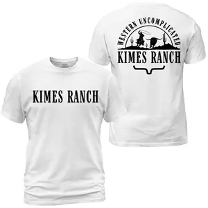 Kimes Ranch Western Uncomplicated T-Shirt, Cowboy Roper Graphic Tee, Black Kimes Ranch Front Logo With Desert Rodeo Back Print, Western Ranch Casual Outfit, Soft Cotton Tee Gift For Men and Women