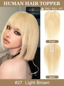 Real Hair Women's Wig Set, Increase Volume, Change Style, Fashion Straight Hairstyle, No Ca Prop 65 Warning, Perfect for Daily Use