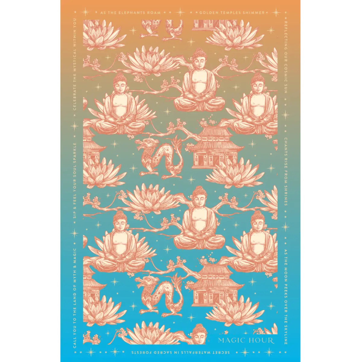 Thai Temple Tea Towel Thai Temple Tea Towel