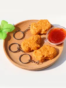 Chicken Block Keychain, Fashionable Chicken Food Accessory, Cute Car Key Chain, Realistic Fried Chicken Key Ring, Women's Key Holder, Lightweight Keychain