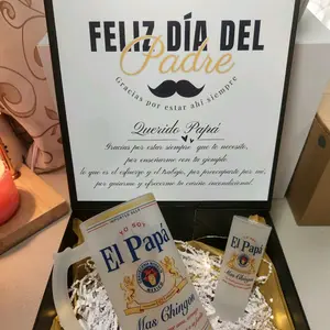 El Papa Brand Regalo a papá Frosted Beer Glass 16oz with Shot Glass 3oz in Elegant Box for Father's Day Drinkware Set