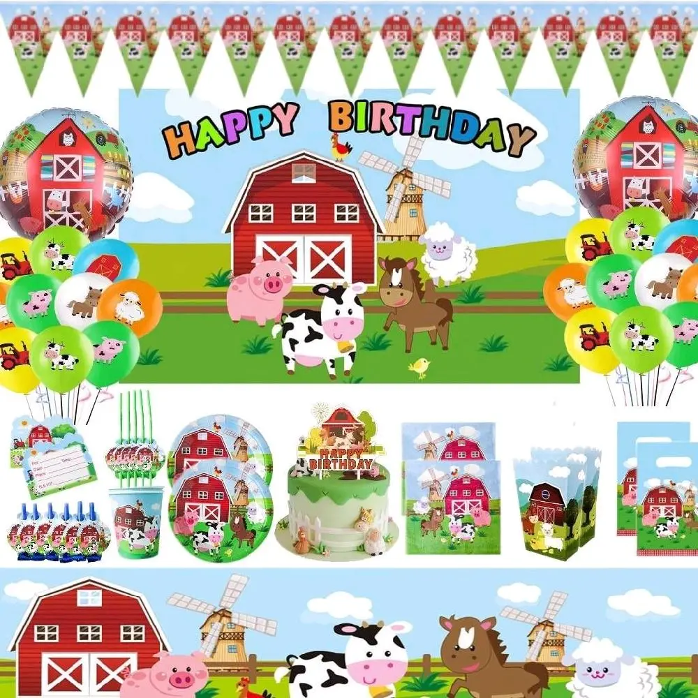 farm kit decorations ,Tableware disposable, balloons, banners