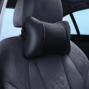 Universal Car Headrest Pillow, PU Leather Car Neck Pillow, Comfortable Breathable Neck Support Pillow, Car Interior Accessories, Auto Accessories, Vehicle, Breathable Neck Cushion