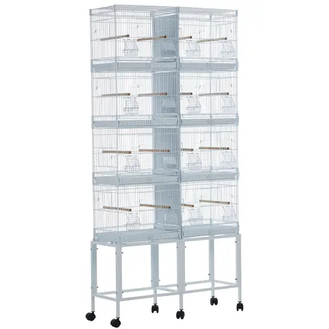 Gaomon Metal Frame Mobile Bird Cage - Rolling Standing Flight Cage with Ample Storage Space, Slide-Out Tray for Easy Cleanup, Safety Access Locks, Low Maintenance, Easy Access for Effortless Entry, Ideal for Cockatiels (Bird Care Supplies)