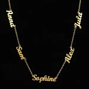 New Fashion Multi functional Customizable DIY Necklace Name Style Titanium Steel Lock Chain Customizable Alphabet Stainless Steel Necklace, Gift for Children, Gift for Friends