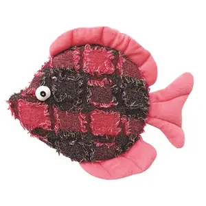 212 MAIN Schoochie Pet Donna Discus Plush Fish Toy - 10.5 in, Fish Shape Cat Toy, Soft Plush Material, Promotes Play, Reduces Boredom