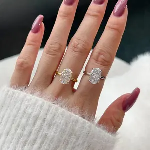 Luxury Oval Cut Cubic Zirconia Rings for Women Simple Classic Design Wedding Engagement Promise Accessories Eternity Jewelry