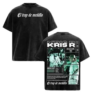 Kris R Trap De Medallo Shirt – 2025 Tour Vintage Washed Oversized Graphic T Shirt, Latin Trap Music Streetwear Tee, Medellin Aesthetic Design, Soft Cotton Casual Unisex Top, Men Women Wear, Gift for Music Fans SV5