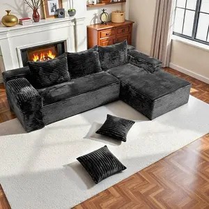 106‘’ Boneless Modular Sectional Sofa Couches - L-Shaped U-Shaped Cloud Lounge Chair, Deep Seat Living Room Memory Foam, Unassembled Compression Furniture, U Shaped Sofas