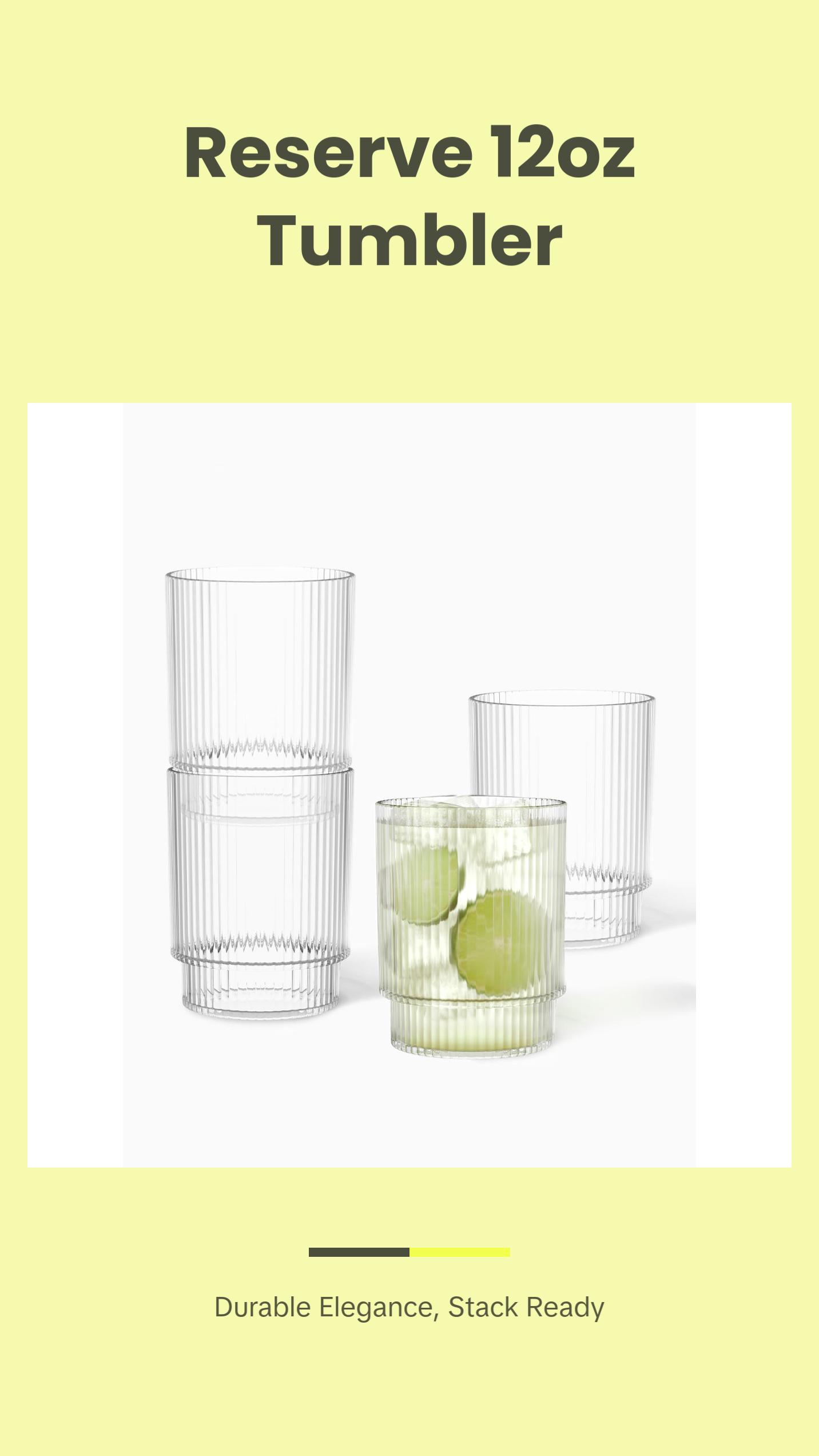 RESERVE 12oz Fluted Tumbler Tritan™ Copolyester Glass