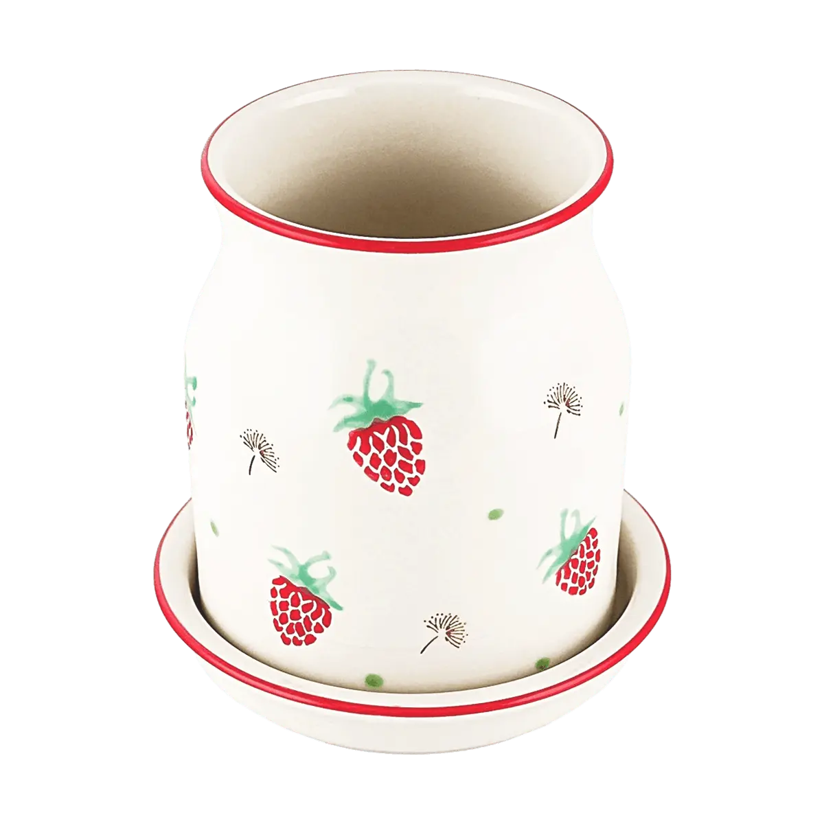 Golden Lion Strawberry Aesthetic High-Fired Ceramic Chopstick Holder - Japanese Look Cutlery & Tableware Organizer, Cute Kitchen Utensil Storage, 14x14.5cm, Stylish, Large Cap