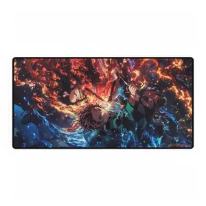 [New Anime Gear - Sale Up To 35%] Demon Slayer Anime Desk Mat, Kimetsu no Yaiba Inspired Manga Art Extended Mouse Pad, Cozy Gaming Desk & Office Setup Decor