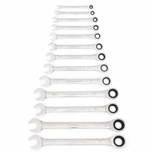 GearWrench 9312 13 Pc. 72-Tooth 12 Point Ratcheting Combination SAE Wrench Set